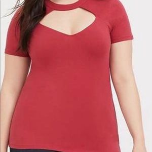 Torrid Foxy Red Cut Out Tee, 3X NWT